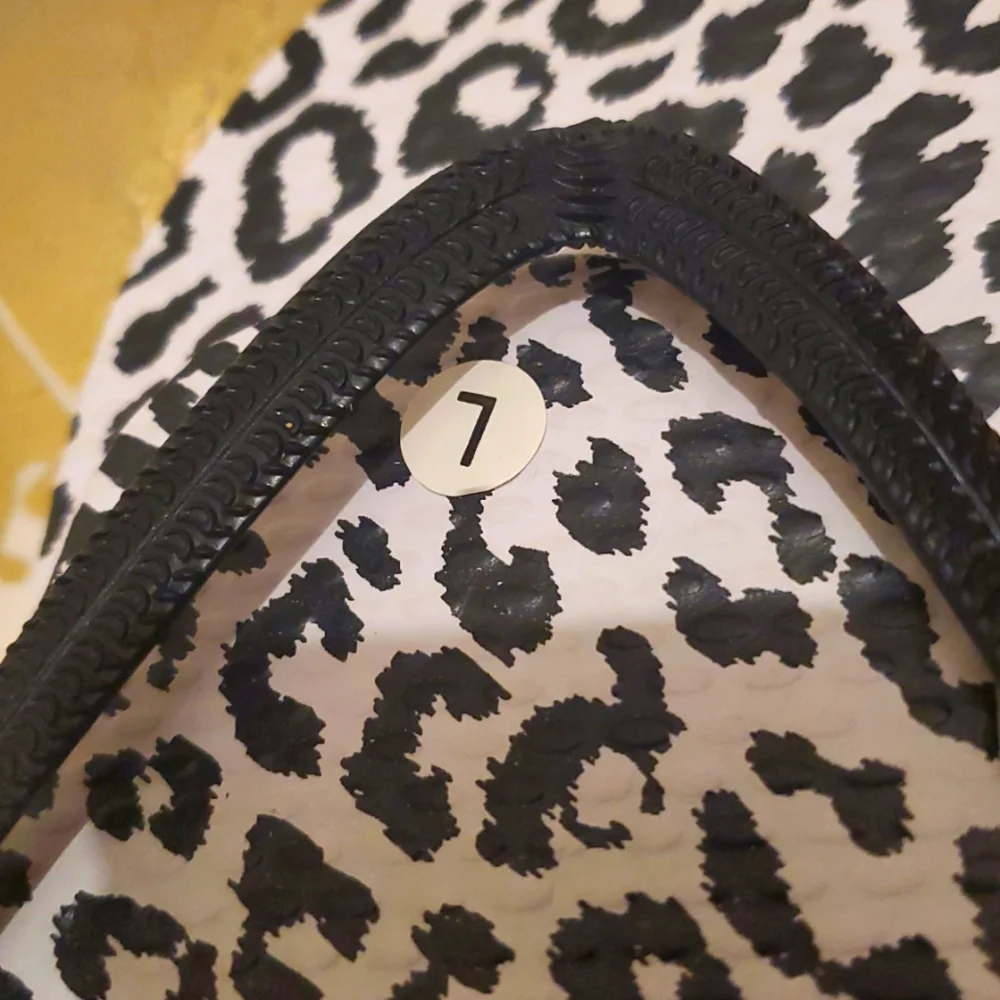 Pink and Black Animal Print Sandals